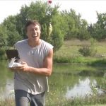 Watch a man catch a fish with a drone
