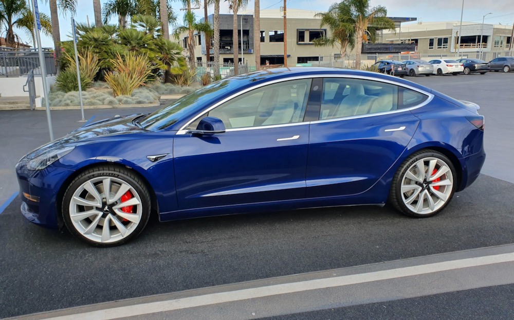 Tesla Model 3 Blue Blue Model 3 Ceramic Tint And Chrome Delete