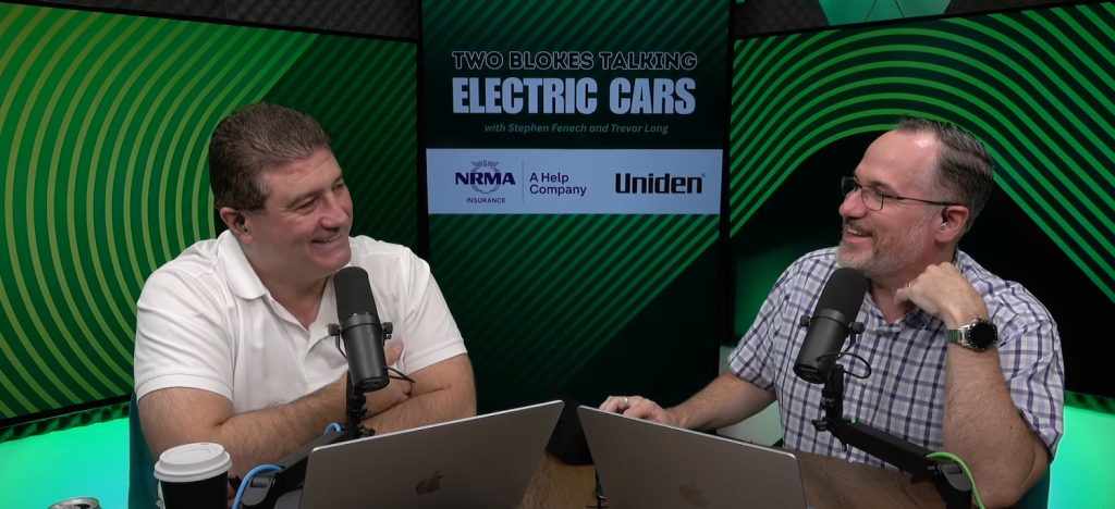 Put your foot down and listen to the latest episode of Two Blokes Talking Electric Cars – the EV podcast